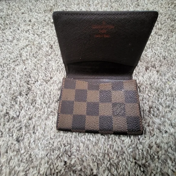 Auth Pre-loved Louis Vuitton Damier Ebene Enveloppe Cartes De Visite Card Case - Picture 9 of 11